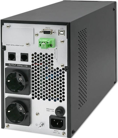 Qoltec USV 1000VA 1000W mit 2 Schuko-Steckdosen