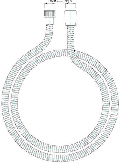 Obus Block Flexible Plastic PVC 160cm Silver Shower Hose