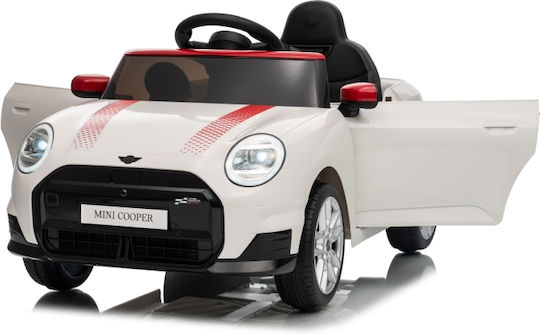 Mini Cooper S Μονοθέσιο με Τηλεκοντρόλ Licensed 12 Volt Λευκό για 2+ Ετών