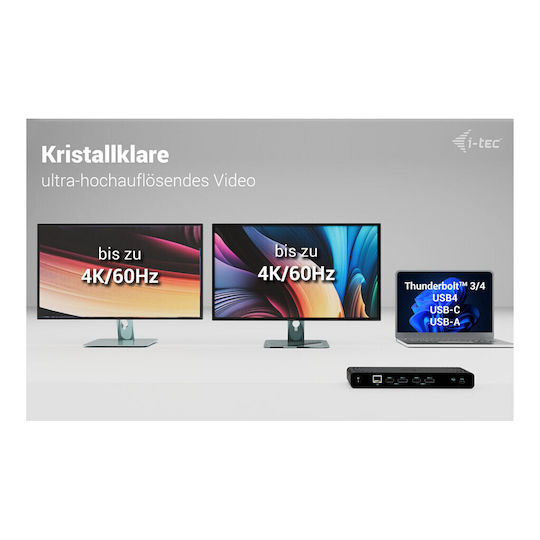 I-tec I-tec Universal Dual 4k Display Station Docking 2xdp 2xhdmi Lan Audio Power Delivery 85w 14176914 8595611707100