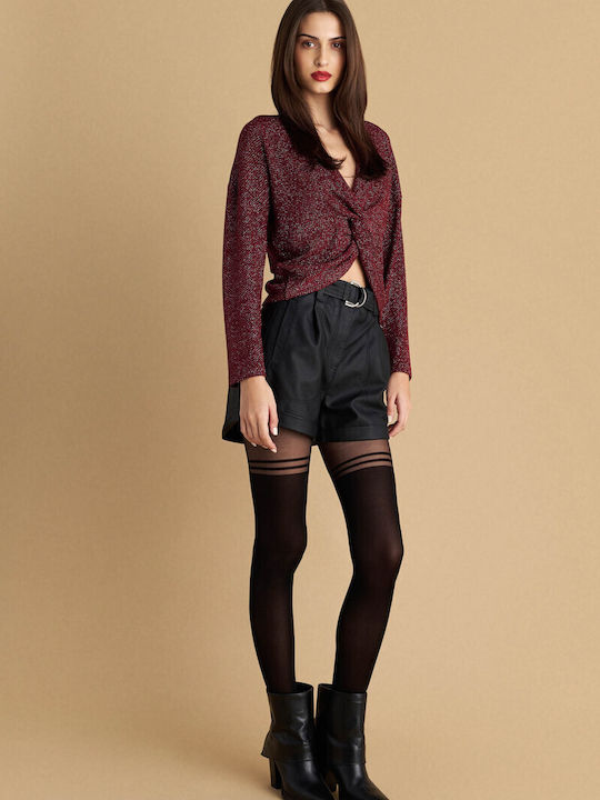Women's Pantyhose Black with Print