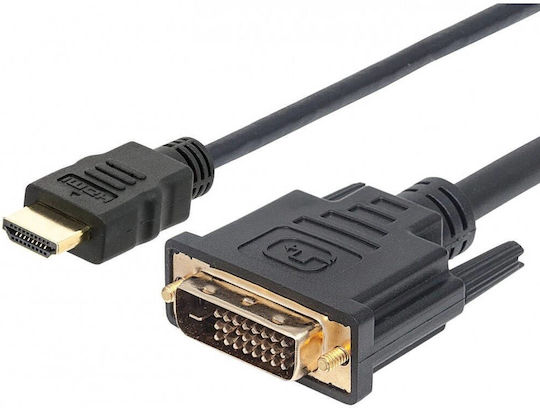 Techly Cable DVI-D male - HDMI male 3m Μαύρο (ICOC-HDMI-D-030)