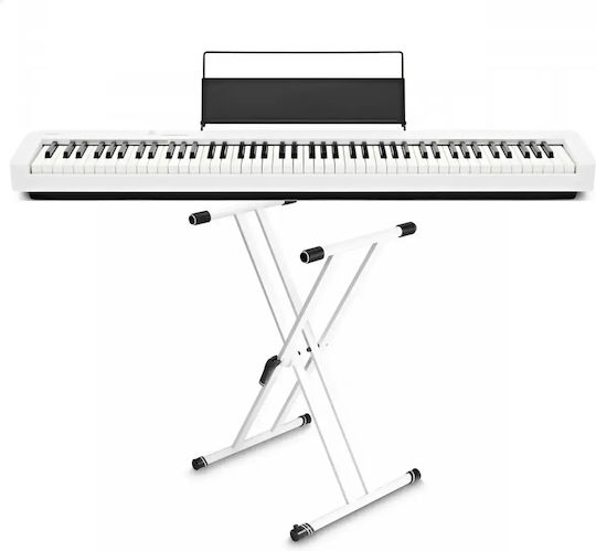 Casio Ηλεκτρικό Stage Πιάνο CDP-S110 Base Set με 88 Βαρυκεντρισμένα Πλήκτρα και Σύνδεση με Ακουστικά και Υπολογιστή White