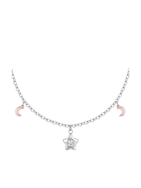 Luca Barra Necklace from Pink Gold Plated Steel