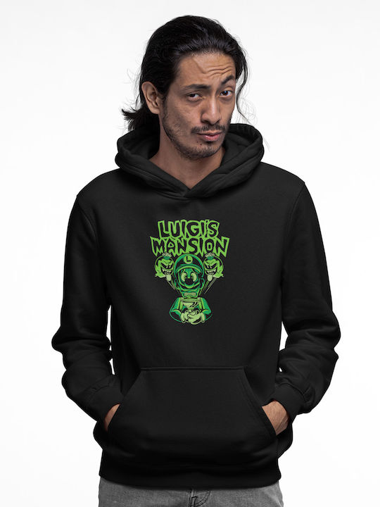 Women’s Hoodie Sweatshirt Super Mario Nintendo Tralala Luigi Mansion Black