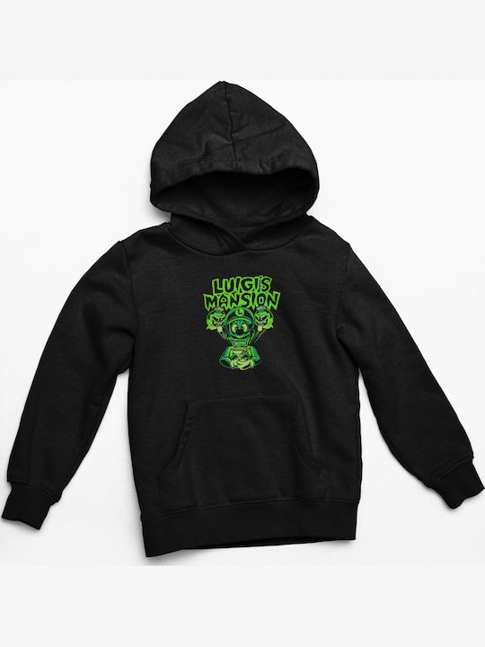 Women’s Hoodie Sweatshirt Super Mario Nintendo Tralala Luigi Mansion Black
