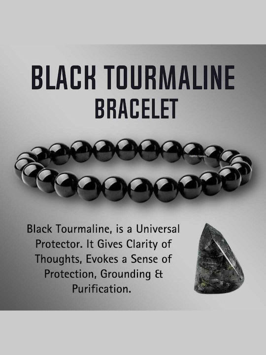 Bραχιόλι Μαύρη Τουρμαλίνη Mala Black Tourmaline Natural Stones 0,6cm
