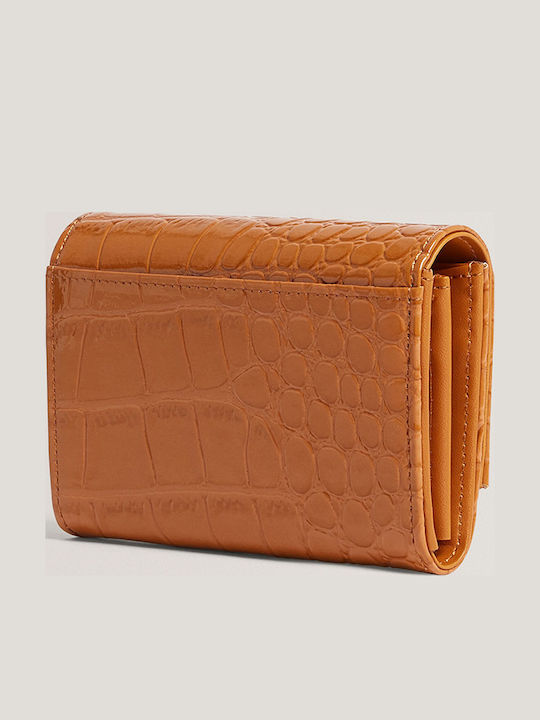 Croco Small Leather Women's Wallet Classic Tabac Brown
