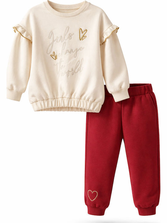 Kinder-Set mit Hose Winter 2Stück Burgundisch