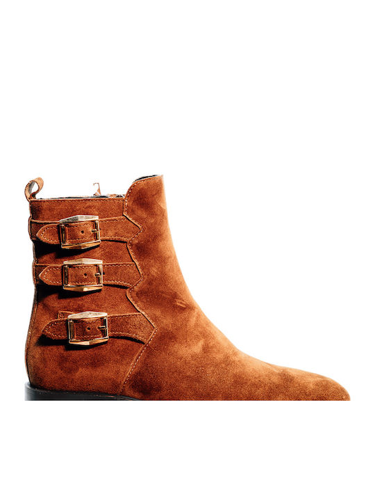 Wildleder Stiefeletten Damen Braun