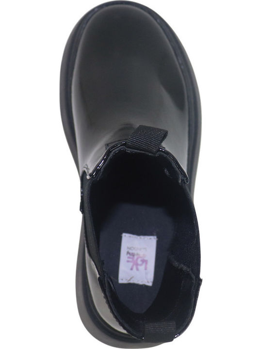 Stiefeletten Damen aus Lackleder Schwarz