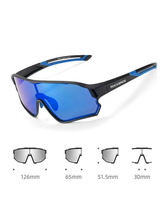 Rockbros Sportliche Kinder-Sonnenbrillen mit Polarisiertem Spiegelglas in Schwarz