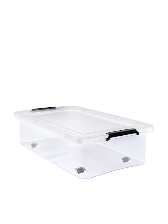 Deuba Plastic Cutie de Depozitare cu Roți și Capac Transparent 60x40x17cm 1buc