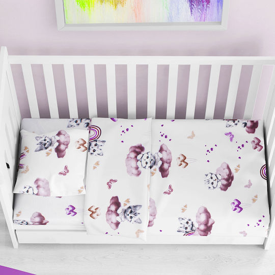 Dimcol Baby Bettlaken Angepasst Bebe Kitten Mauve 70x140cm
