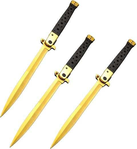 Stiletto Taschenmesser Gold Set 3Stück