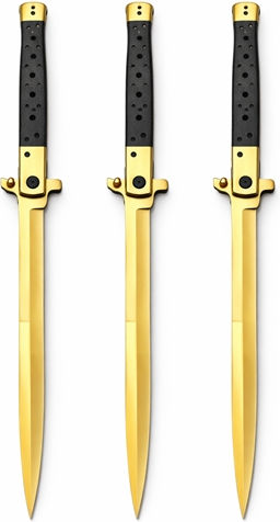 Stiletto Taschenmesser Gold Set 3Stück
