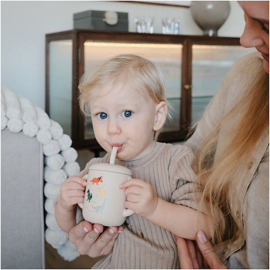 Mushie Toddler Cup with Handles and Straw Made of Silicone 175ml