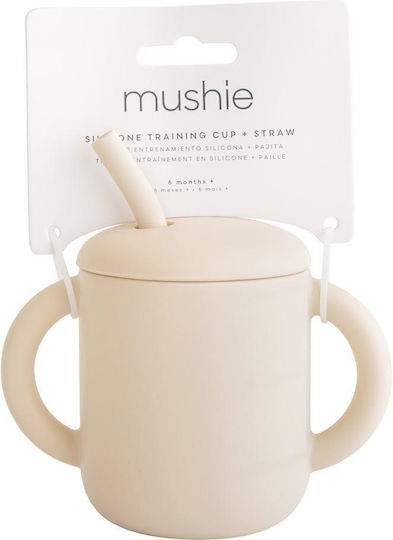 Mushie Toddler Cup with Handles and Straw Made of Silicone 175ml
