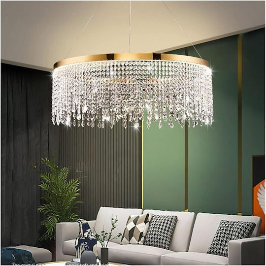 LED Κρεμαστό Φωτιστικό Χρυσό 60x60εκ.