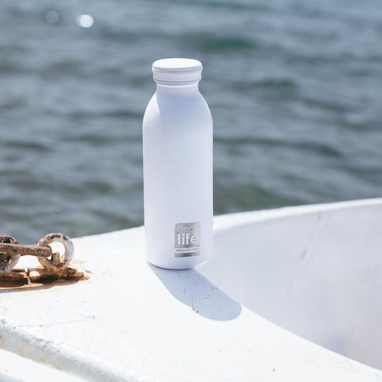 Lifegreen Μπουκάλι Θερμός Ανοξείδωτο BPA Free 450ml Λευκό