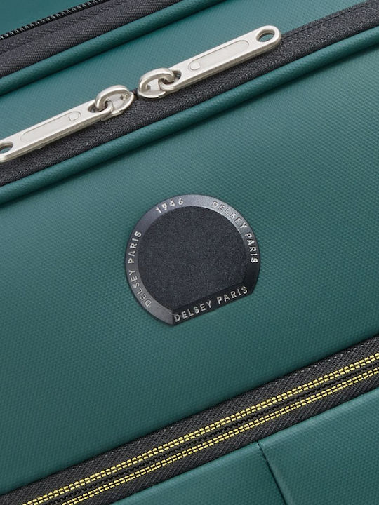 Delsey Dita Valiză De Călătorie Cabină Din Material Textil Verde Cu 4 Roți Înălțime 55 Cm