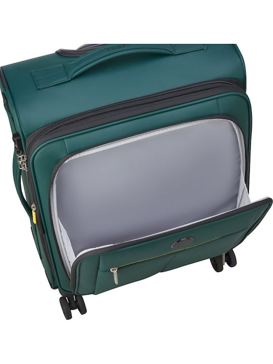 Delsey Dita Valiză De Călătorie Cabină Din Material Textil Verde Cu 4 Roți Înălțime 55 Cm