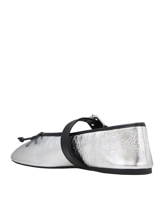 Damen Ballerinas in Silber Farbe