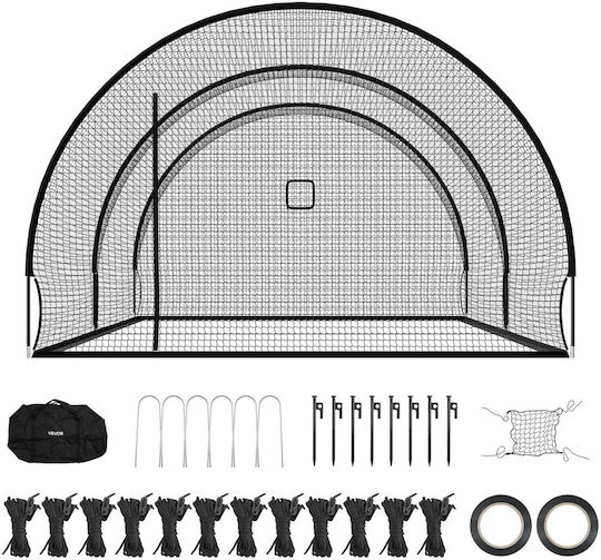 Baseball Cage Vevor 6780 x 3700 x 2400mm Free Standing Portable Baseball Cage Batting Cages 4-Layer Polyester Knotless Pitching Machine Opening Batting Cage Net Indoor Outdoor Use