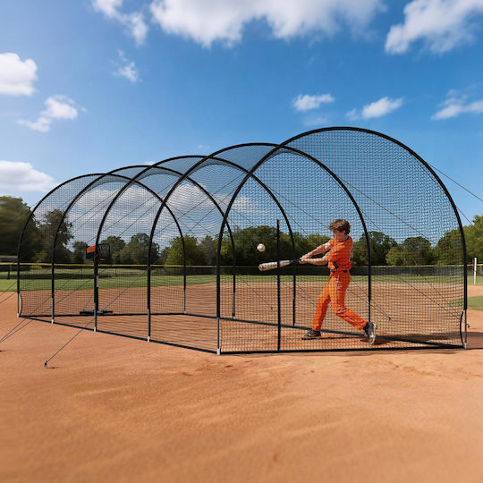 Vevor Baseball Cage 12200 X 3700 X 3050mm Free Portable Baseball Cage Batting Cages 4-Ply Polyester Knotless & Pitching Machine Opening Batting Cage Net Indoor Outdoor Use