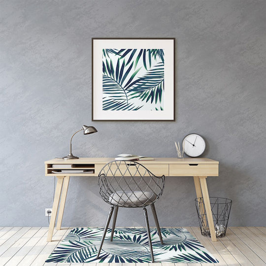 Office Chair Mat Floor Covering Design Floor Protection Green Leaves 120x90 Cm