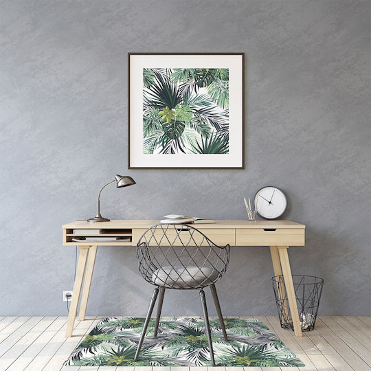 Pat Mat De Birou Model Protecție Podea Frunze Verzi 120x90 Cm