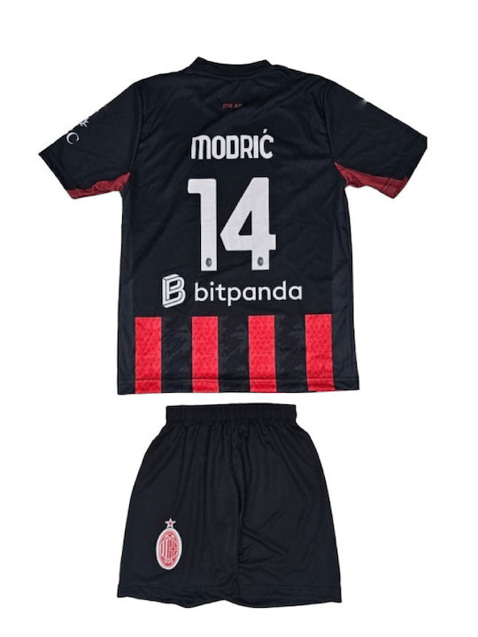 Kids Football Set Modric Milan 2025-2026 Home Balón De Oro Black Red Unisex Kids Fj1414