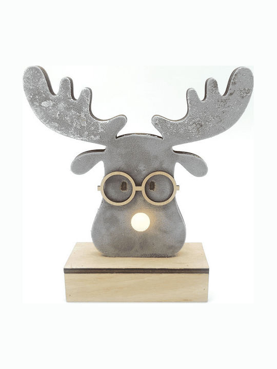 Aca Beleuchtet Weihnachtliche Holz Figur Rentier Gray Höhe 18cm Reindeer