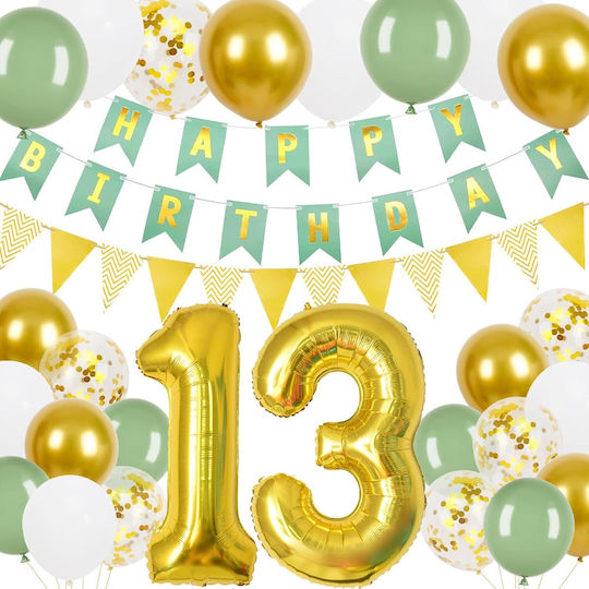 Set De Decorare Pentru Petrecerea De 13 Ani Bannere Balonase Folie Baieti Fete