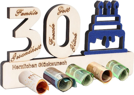 30th Birthday Gift Wooden Creative Money Holder 11.2 X 22 Cm
