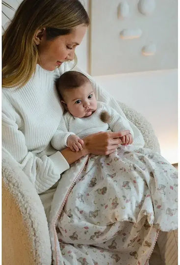 Interbaby Blanket Spanish Nursery Swaddling Blankets Elefante Cotton Pink 80x110cm