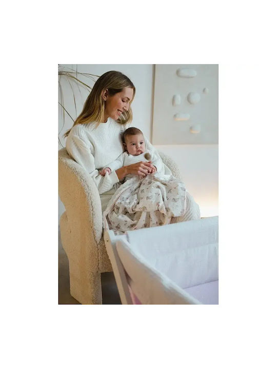 Interbaby Κουβέρτα Ισπανίας Αγκαλιάς & Λίκνου Elefante Βαμβακερή Ροζ 80x110εκ.