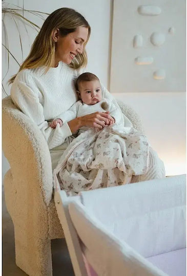 Interbaby Blanket Spanish Nursery Swaddling Blankets Elefante Cotton Pink 80x110cm