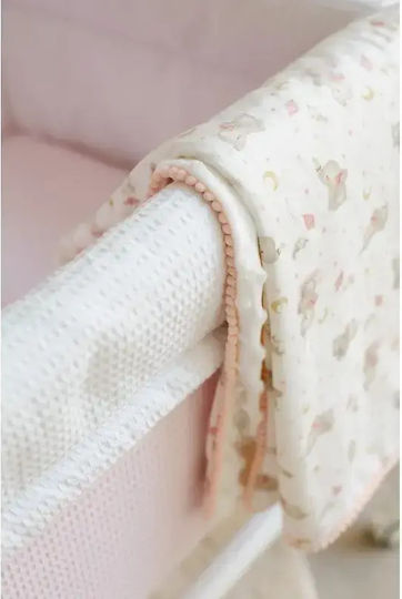 Interbaby Blanket Spanish Nursery Swaddling Blankets Elefante Cotton Pink 80x110cm