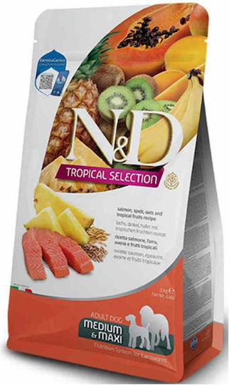 Farmina N&D Tropical Selection 10kg Trockenfutter mit wenig Getreide für erwachsene Hunde mittlerer & großer Rassen mit Lachs