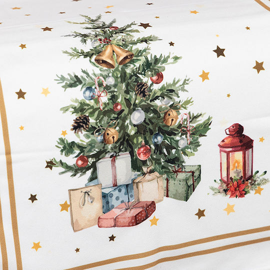 Eurolamp Christmas Tablecloth Runner Fabric White L140xW40cm.