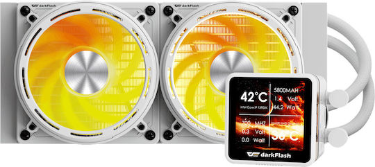 Darkflash DE240 Υδρόψυξη AIO CPU με 2 Ανεμιστήρες 120mm και ARGB Φωτισμό Λευκή
