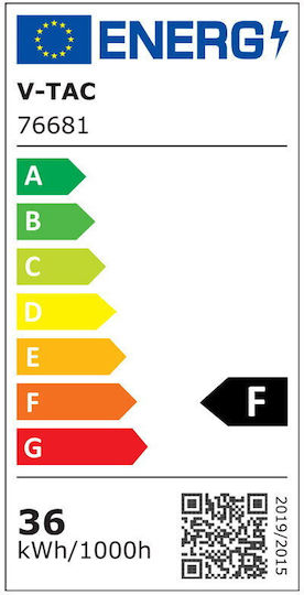 V-TAC Deckenleuchte 42cm Weiß mit Integrierter LED und Fernbedienung
