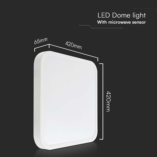 V-TAC Deckenleuchte 42cm Weiß mit Integrierter LED und Fernbedienung