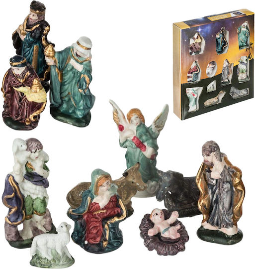 Weihnachtsfiguren Krippenszene Weihnachten Keramik 10 cm 11 Stück