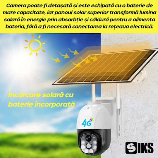 IP Cameră de Supraveghere Wi-Fi/4G Full HD 1080p Rezistentă la apă Pe baterii cu Comunicare Bidirecțională