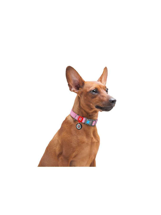Περιλαίμιο Waudog Reflective Pink Fastex L 25mm X 33-49cm Smartid