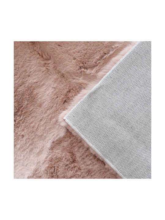 Ravelia Αντιολισθητικό Χαλί Διάδρομος Γούνινο Fluffy Pink 80x150cm