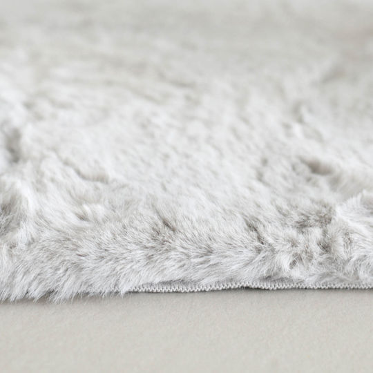 Ravelia Αντιολισθητικό Χαλί Διάδρομος Γούνινο Light Grey 80x200cm