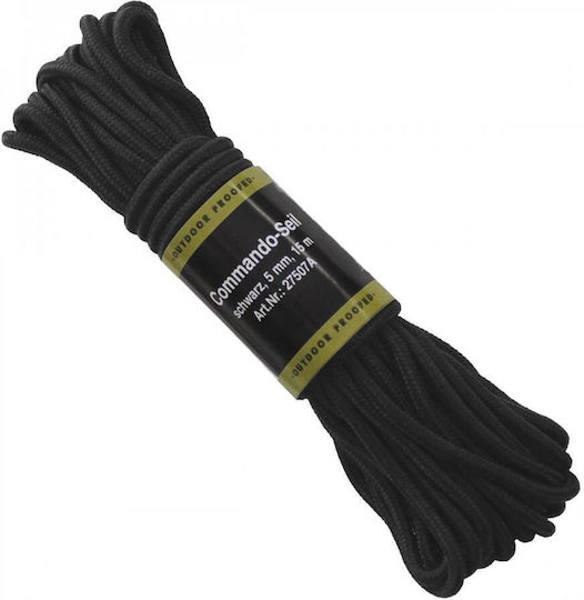 MFH Commando Seil Durchmesser 5mm Länge 15m Schwarz